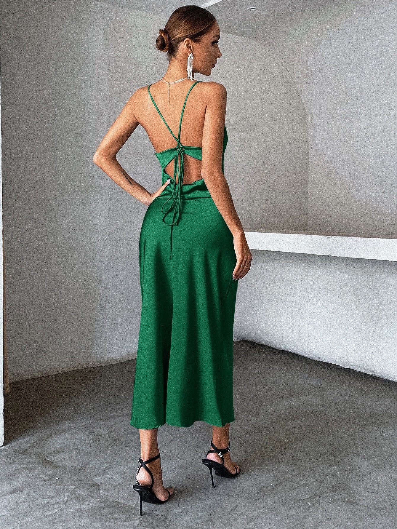 Satin Party Strap Dress