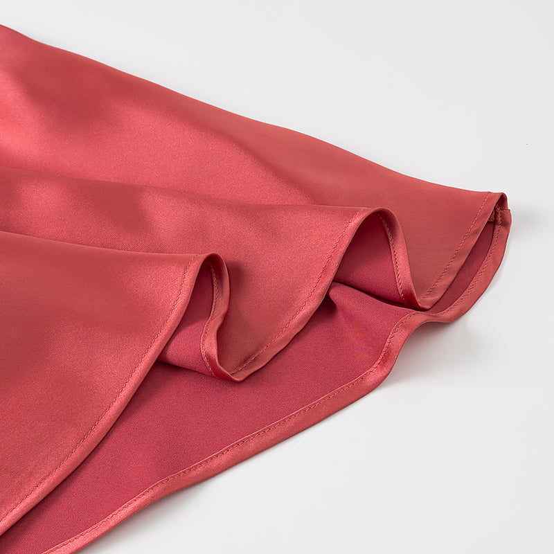 Summer Women Clothing Satin Texture Midi Dress