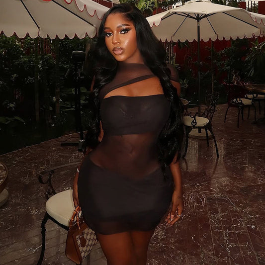 See through Slim Hip Skirt Dress