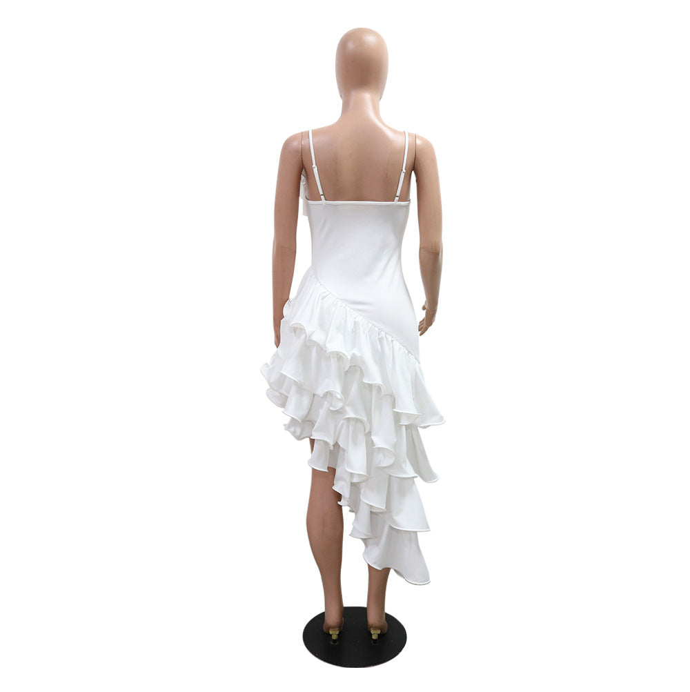 Asymmetric Ruffled Dress