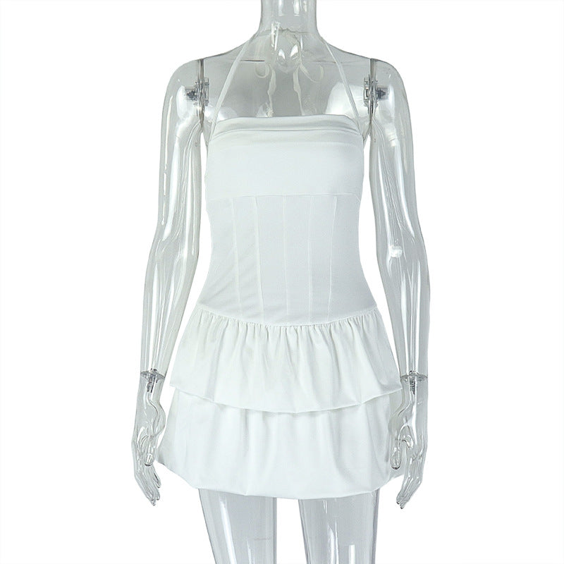 Backless Pleated Off Shoulder Dress
