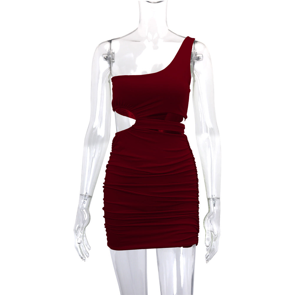 Shoulder Dress Hollow Out Cutout Sheath