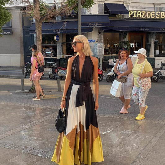 Lace up Backless Swing Dress