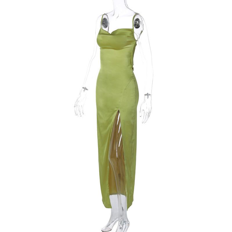 Backless Slim Fit Split Sling Dress