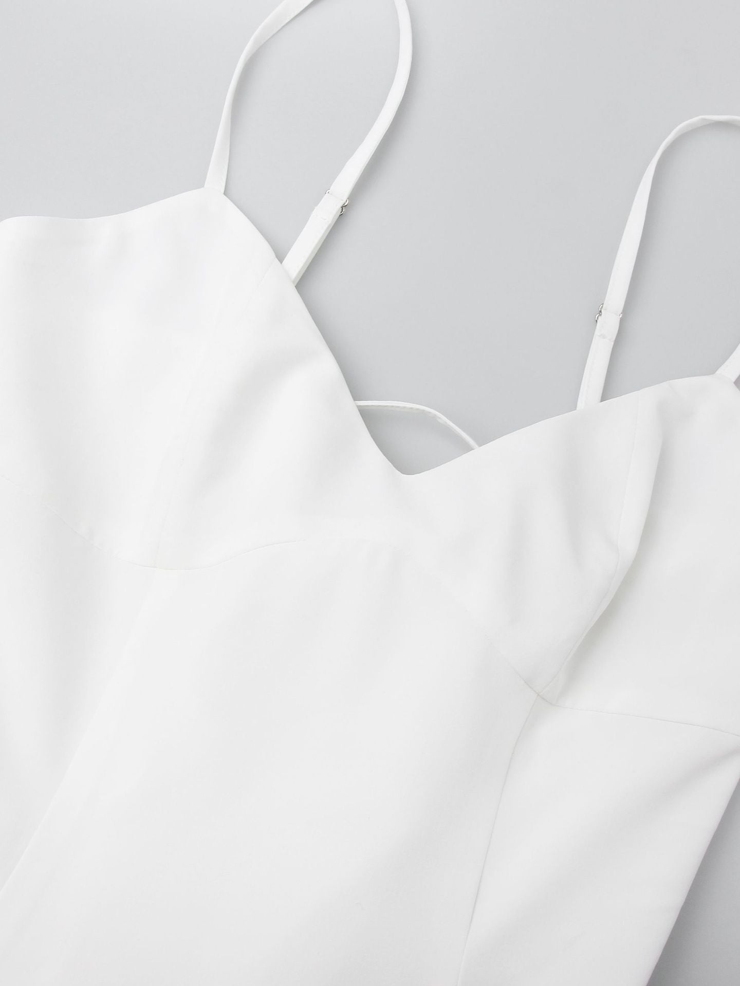 V neck Strap Backless White Dress