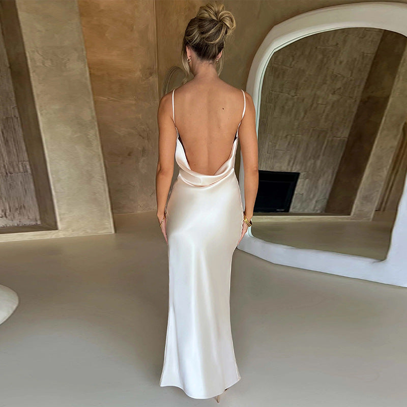 Backless Slim Fit Split Sling Dress