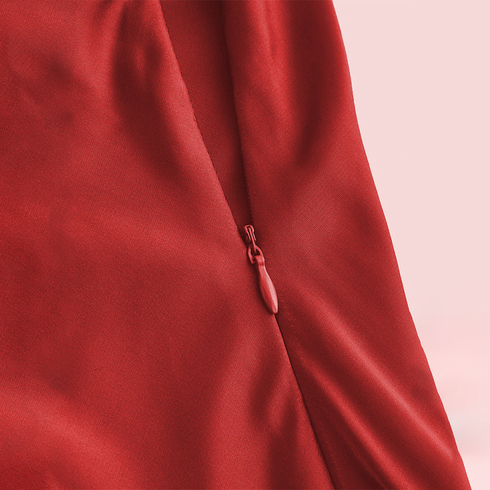 Sling Swing Collar Asymmetric Hem Dress