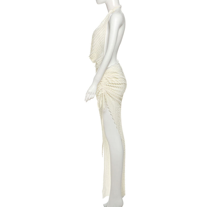 Halter Backless Swing Collar Dress