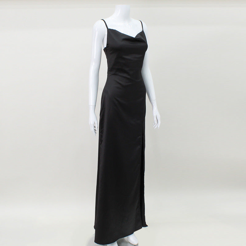 Cami Backless Long Satin Dress