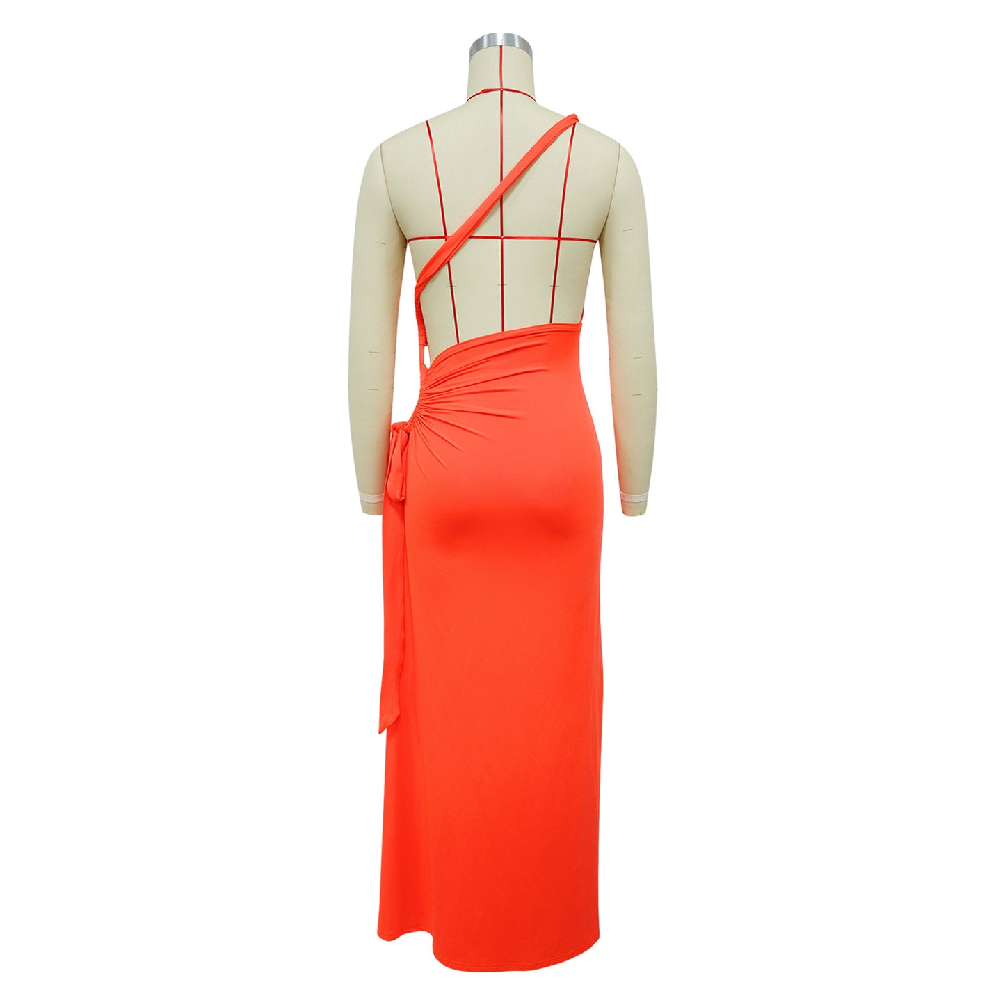 Diagonal Collar Sexy Tube Top Split Dress