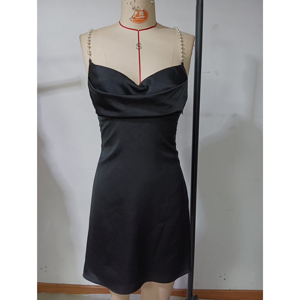 Pearl Embellished Collar Dress
