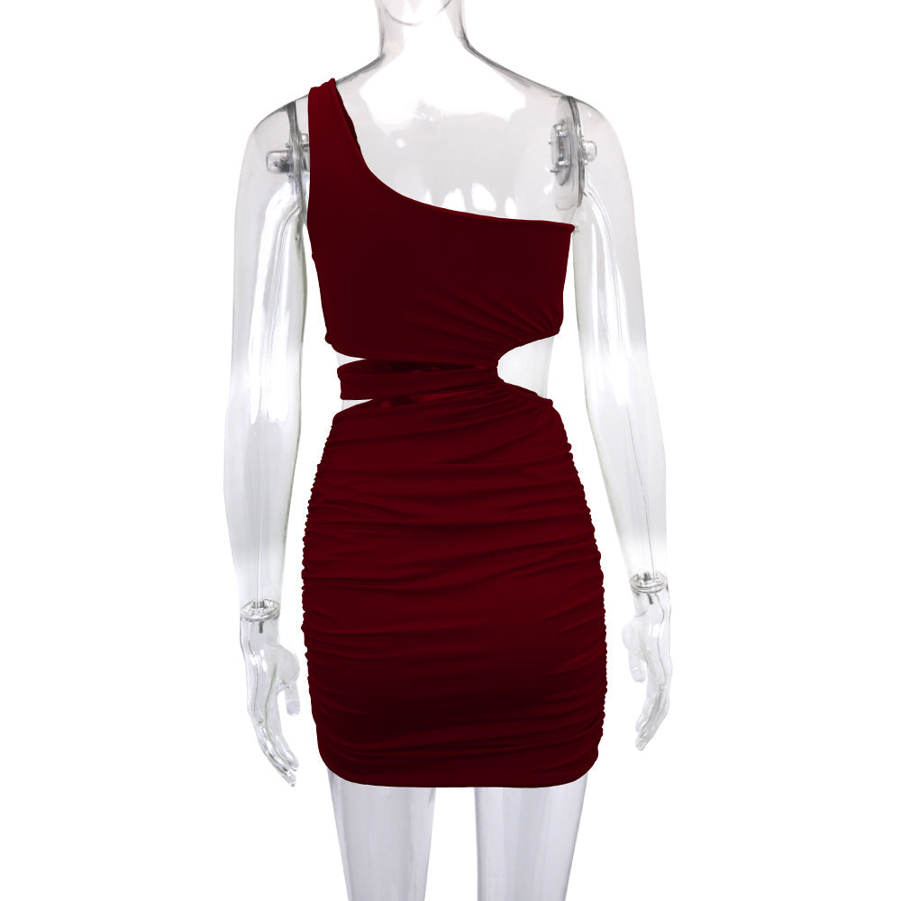 Shoulder Dress Hollow Out Cutout Sheath