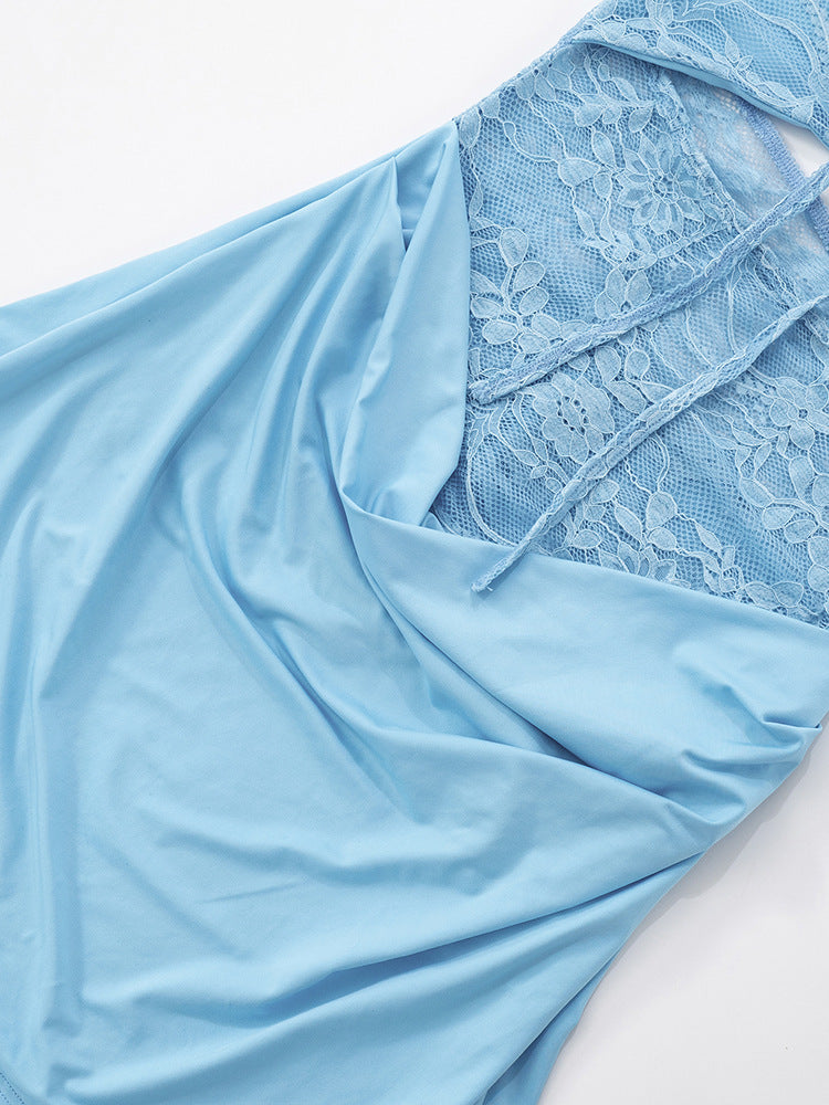 Sleeveless Backless Lace Dress