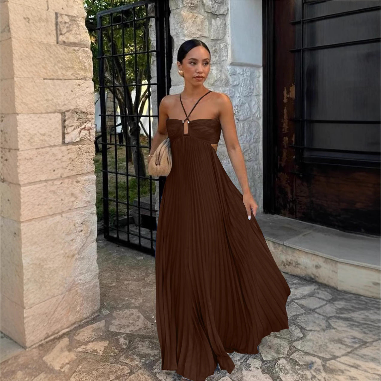 Summer Tube Top Pleated Sleeveless Sling Dress