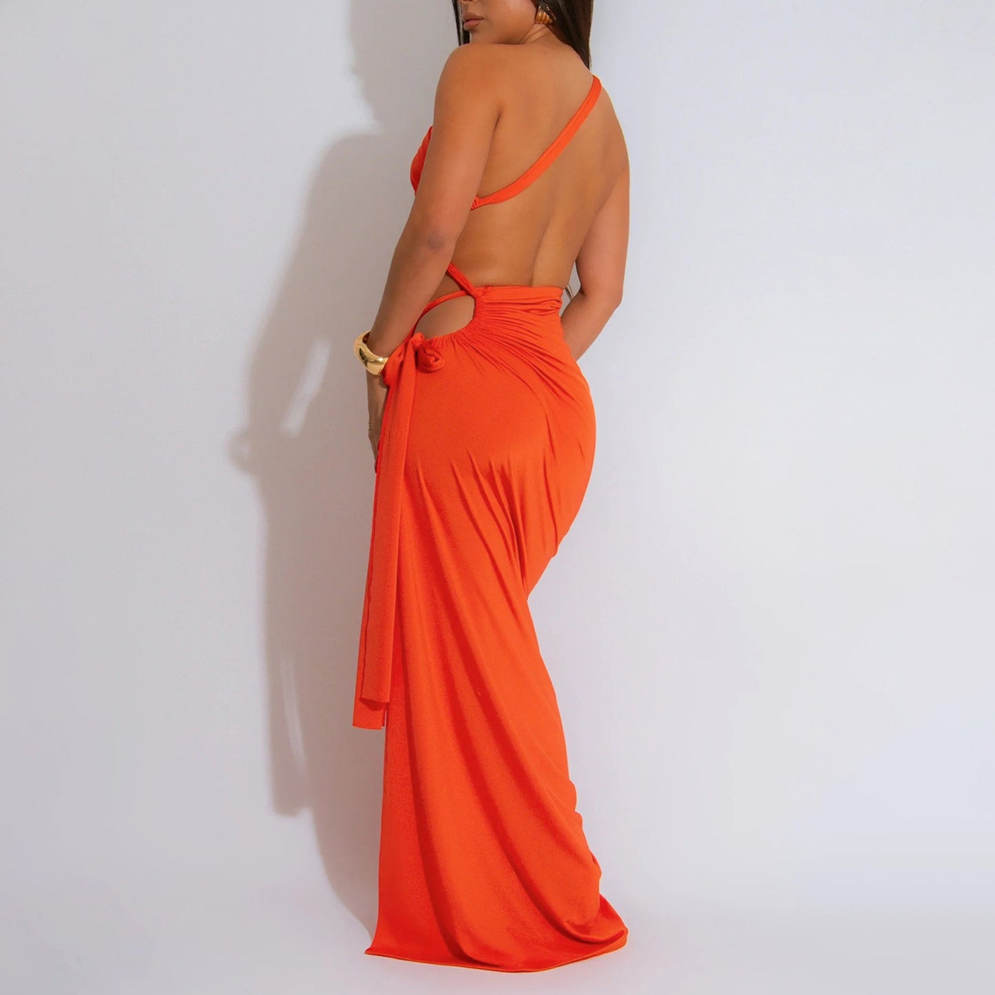 Diagonal Collar Sexy Tube Top Split Dress