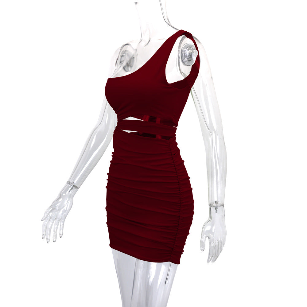 Shoulder Dress Hollow Out Cutout Sheath