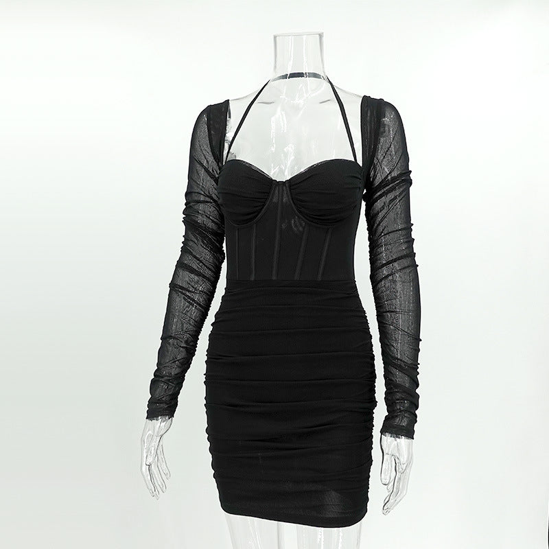 Boning Corset Long Sleeve Dress