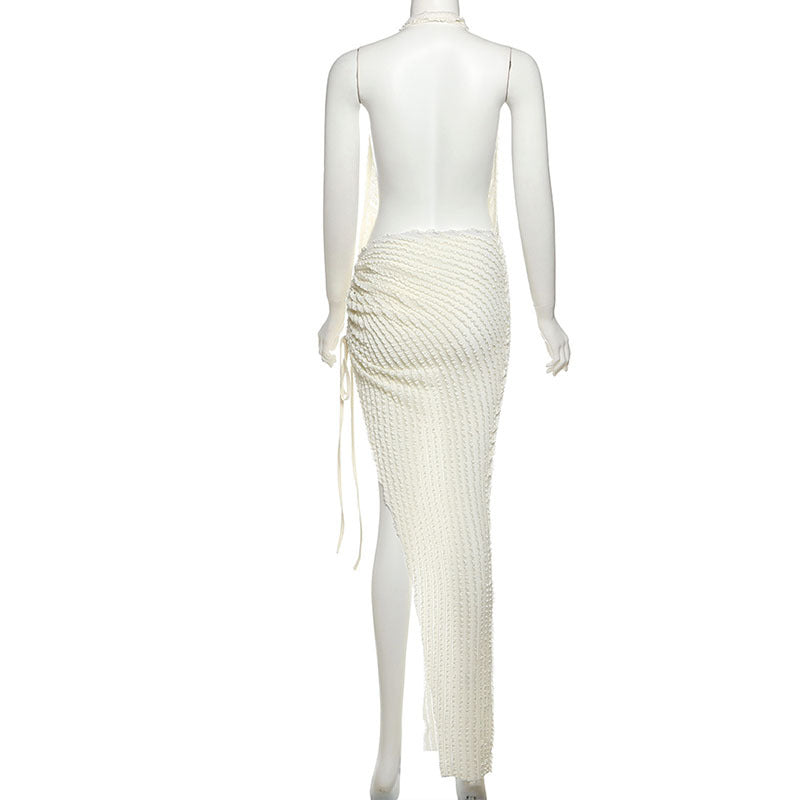 Halter Backless Swing Collar Dress