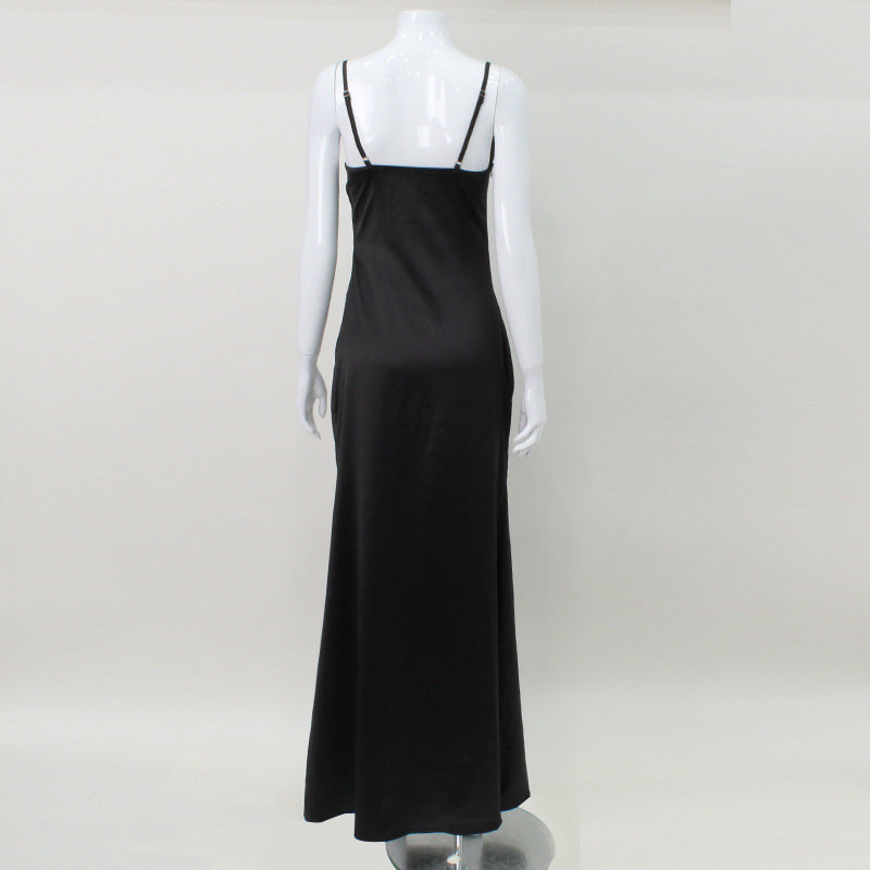 Cami Backless Long Satin Dress