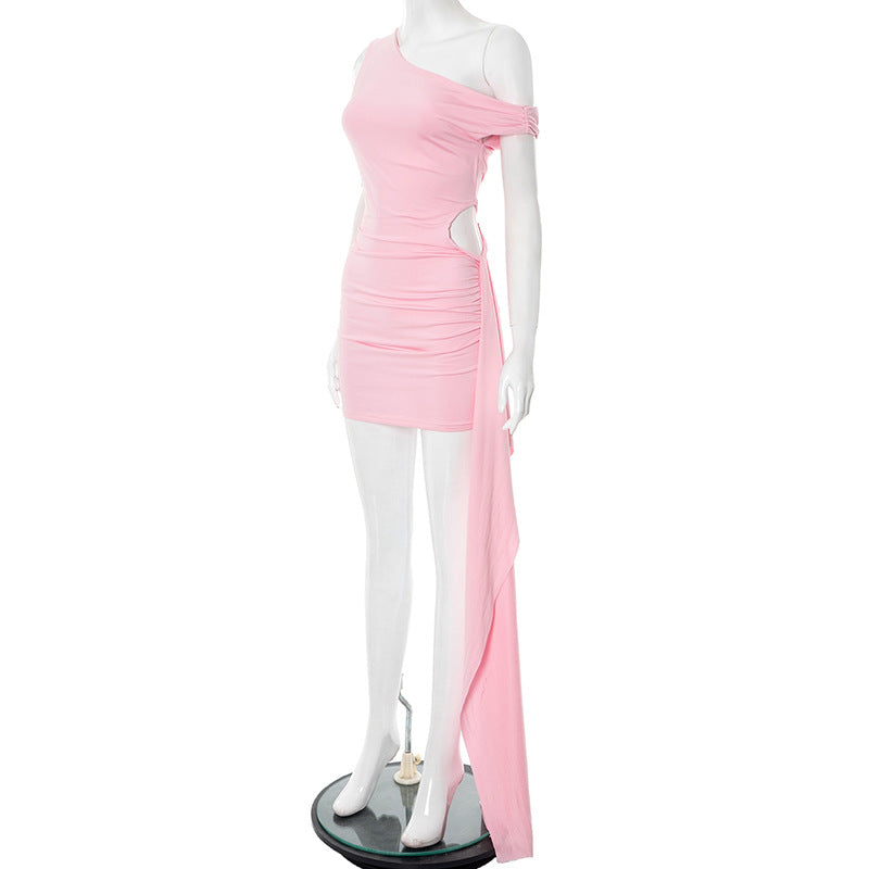 Crossbody Hollow Out Short Hip Dress