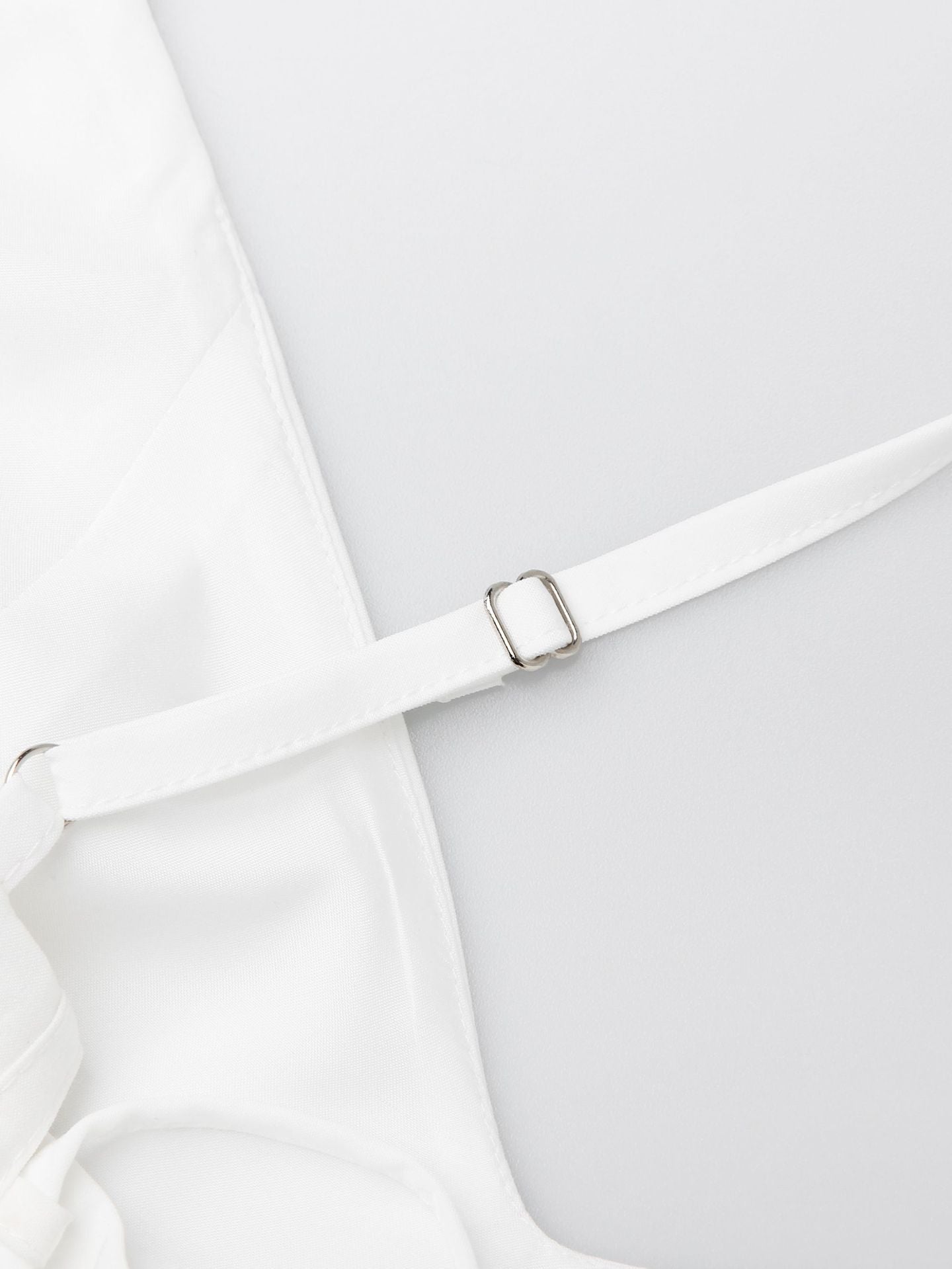 V neck Strap Backless White Dress