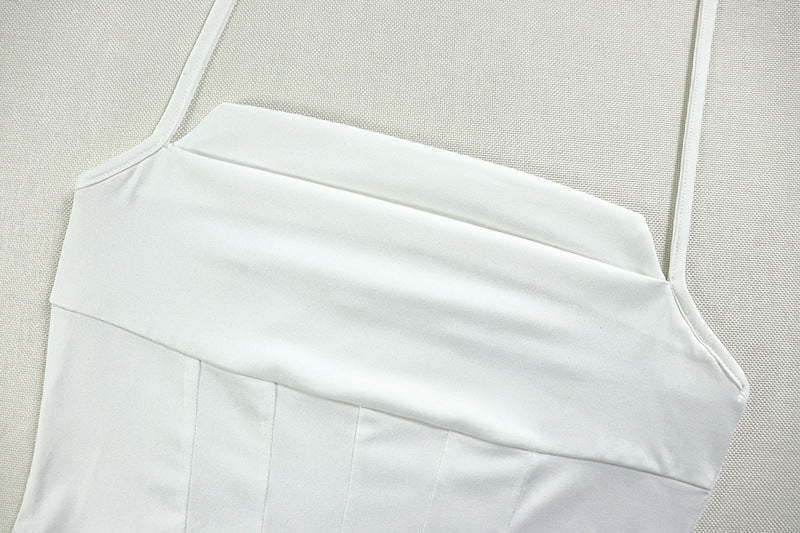 Backless Pleated Off Shoulder Dress