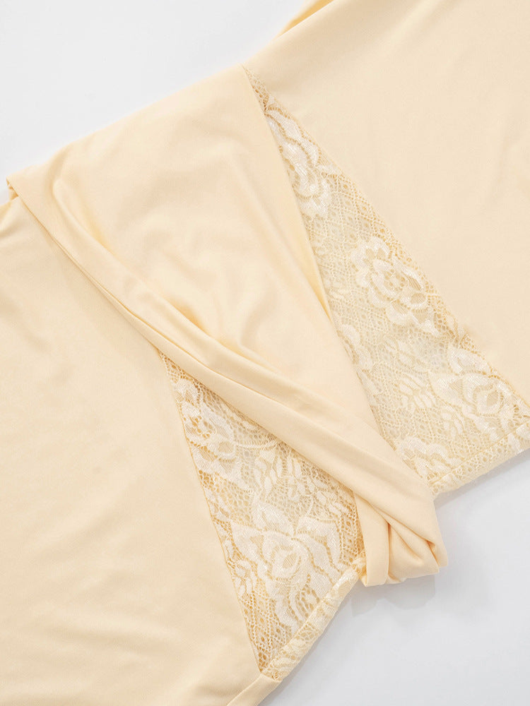 Sleeveless Lace Hollow Out Twist Ring Dress