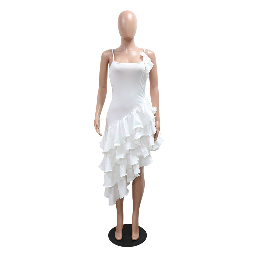 Asymmetric Ruffled Dress