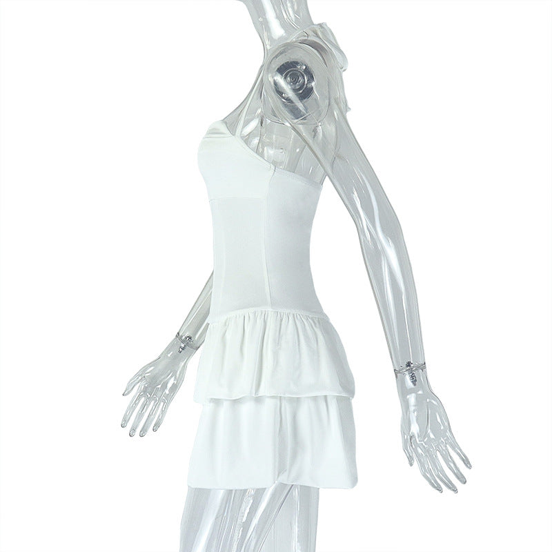 Backless Pleated Off Shoulder Dress