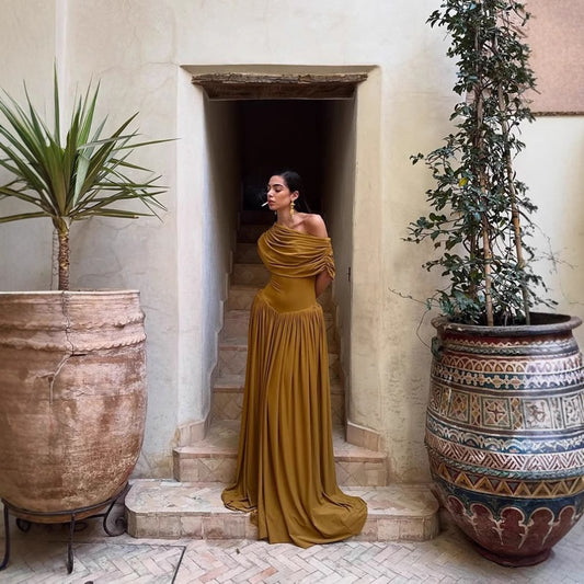 Luxury Off Shoulder Waist Slimming Dress