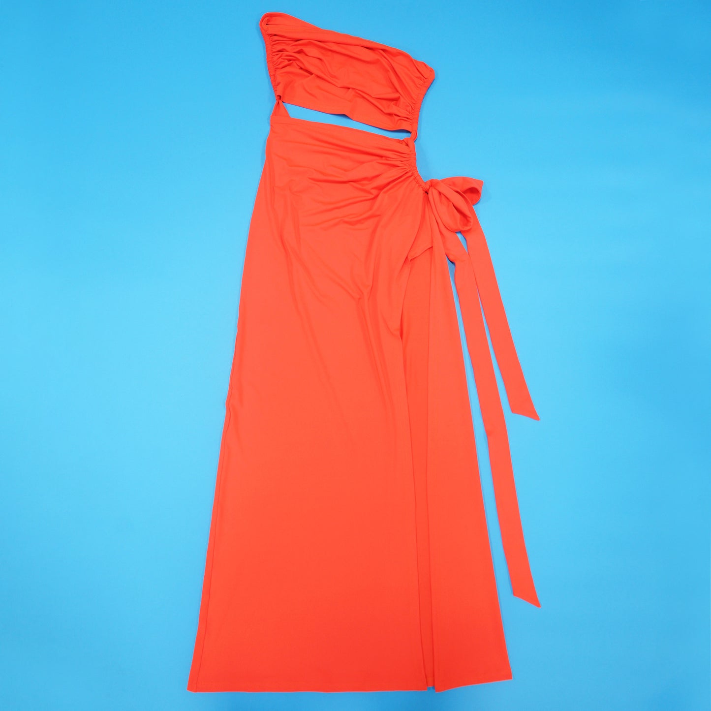 Diagonal Collar Sexy Tube Top Split Dress