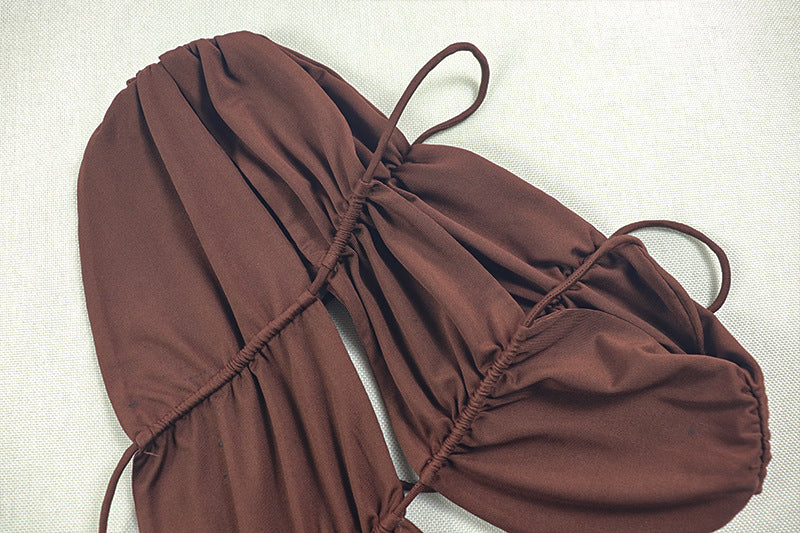 Slim Fit Backless Split Asymmetric Turtleneck Maxi Dress