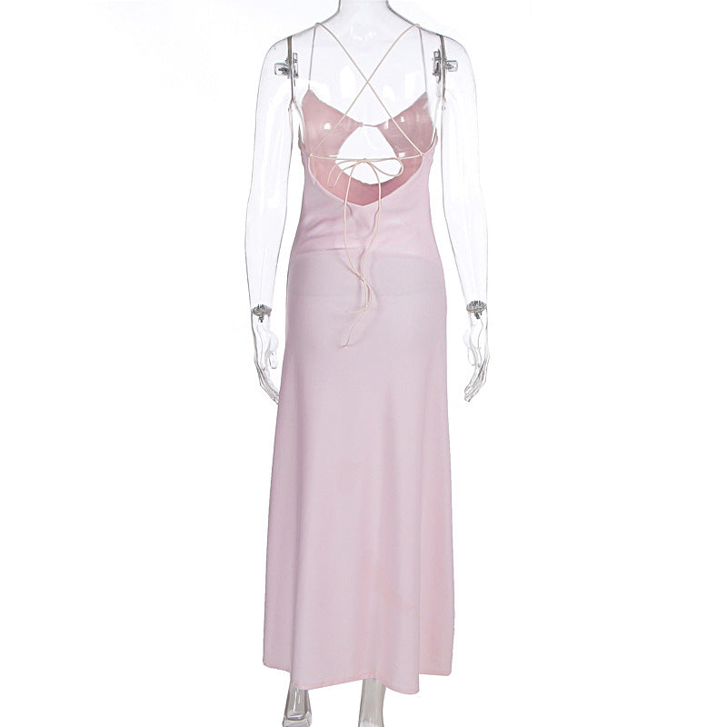 Wind Cutout Sling Backless Dress