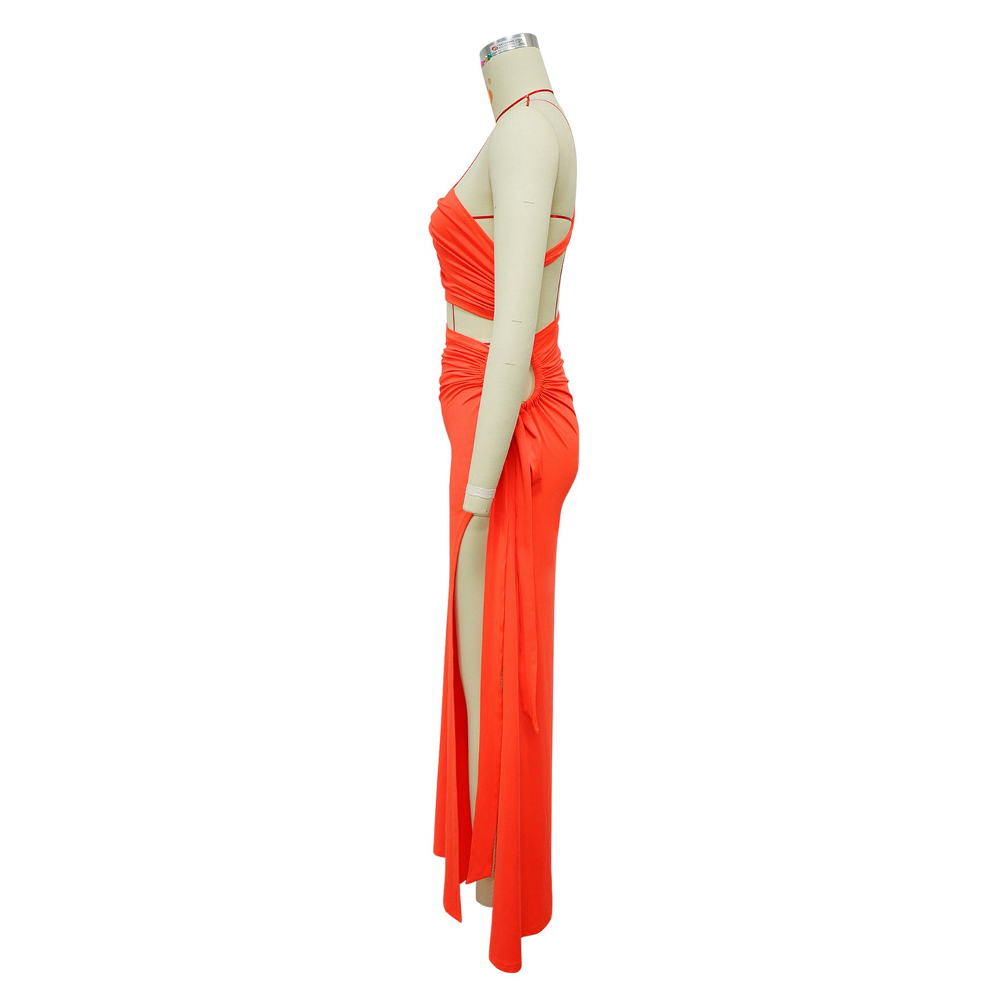 Diagonal Collar Sexy Tube Top Split Dress
