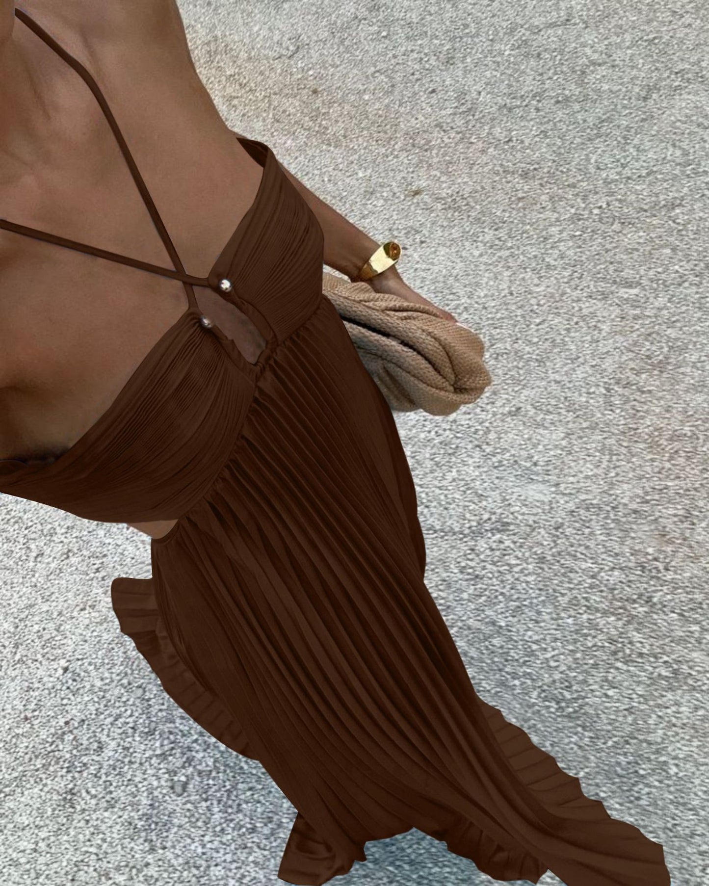 Summer Tube Top Pleated Sleeveless Sling Dress