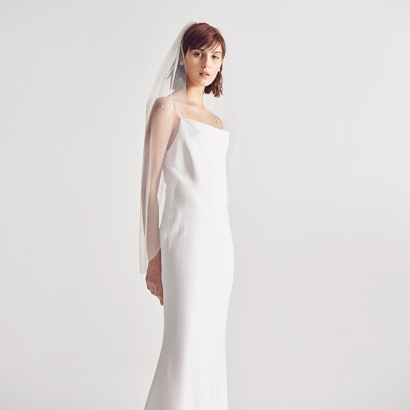 Sleeveless Backless Floor Length Wedding Dress