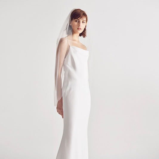Sleeveless Backless Floor Length Wedding Dress