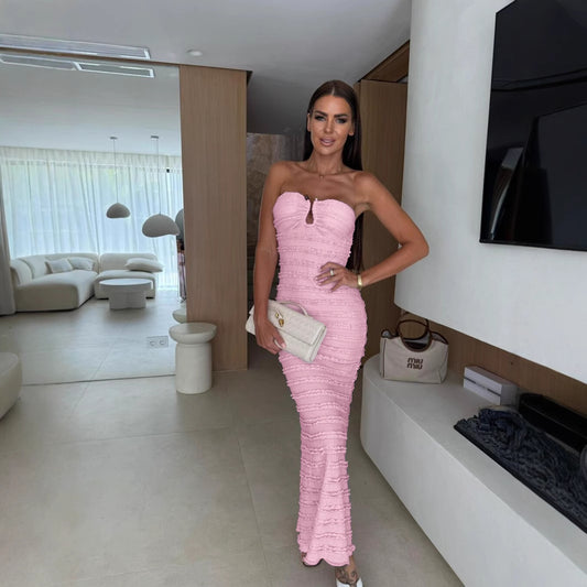 Slim Tube Top Package Hip Cocktail Dress