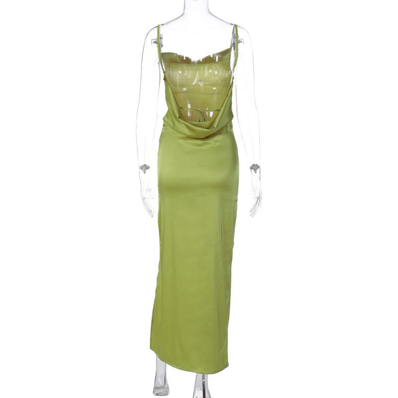 Backless Slim Fit Split Sling Dress