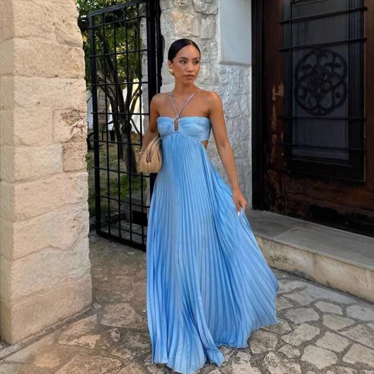 Summer Tube Top Pleated Sleeveless Sling Dress