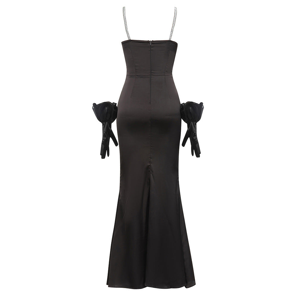 Tube Top Fishtail Dress with Gloves
