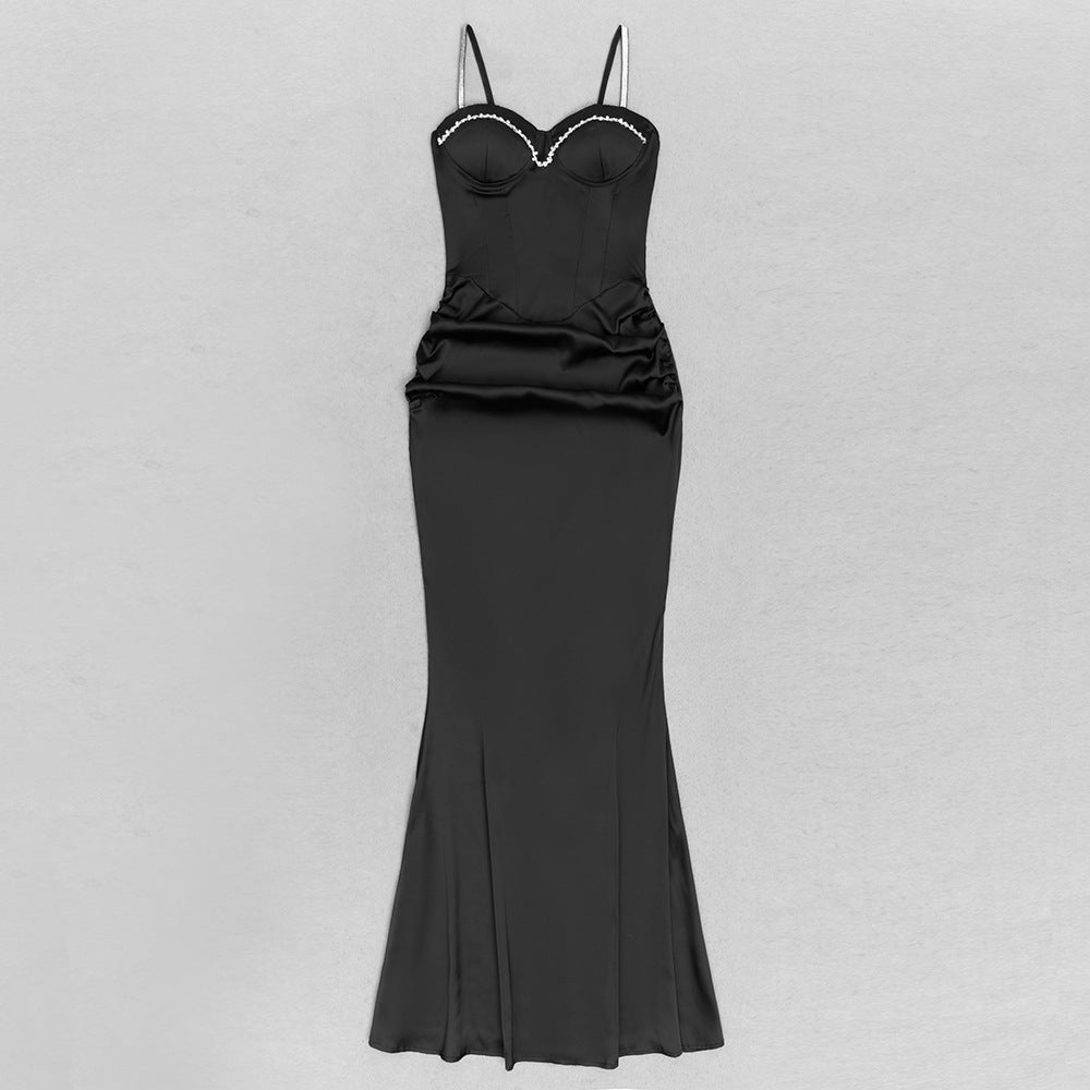 Tube Top Fishtail Dress with Gloves