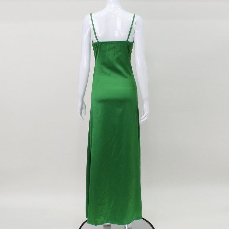 Cami Backless Long Satin Dress