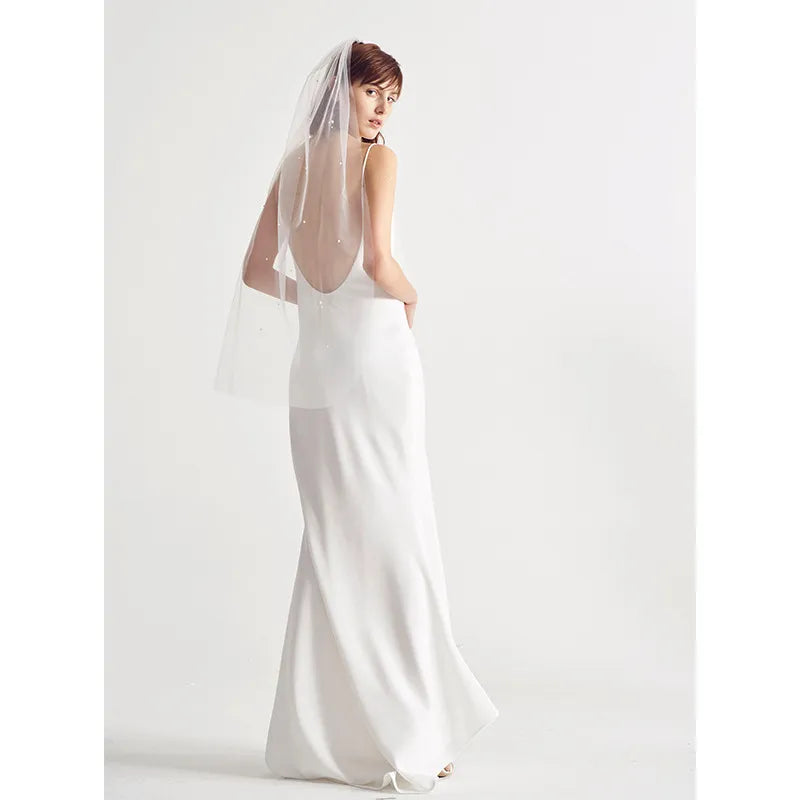 Sleeveless Backless Floor Length Wedding Dress